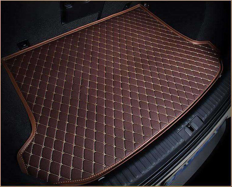 Dark Brown Luxury Leather Diamond Trunk Base Mats Manufacturers