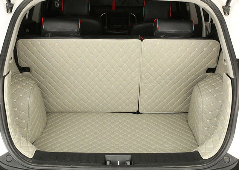 Grey Full Cover Luxury Leather Diamond Trunk Car Mats Manufacturers