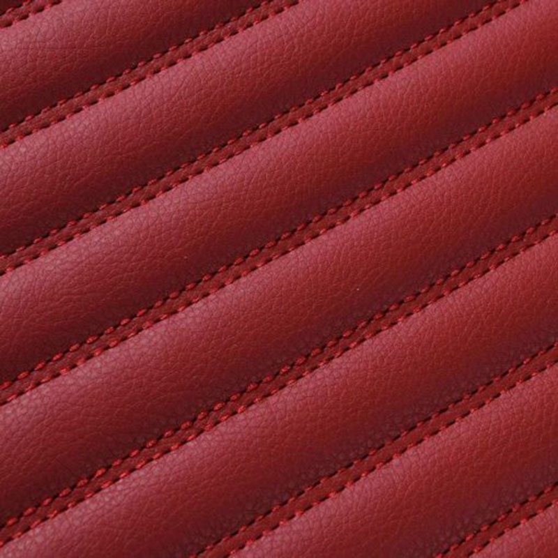 Maroon Luxury Leather Stripe Car Mats Manufacturers